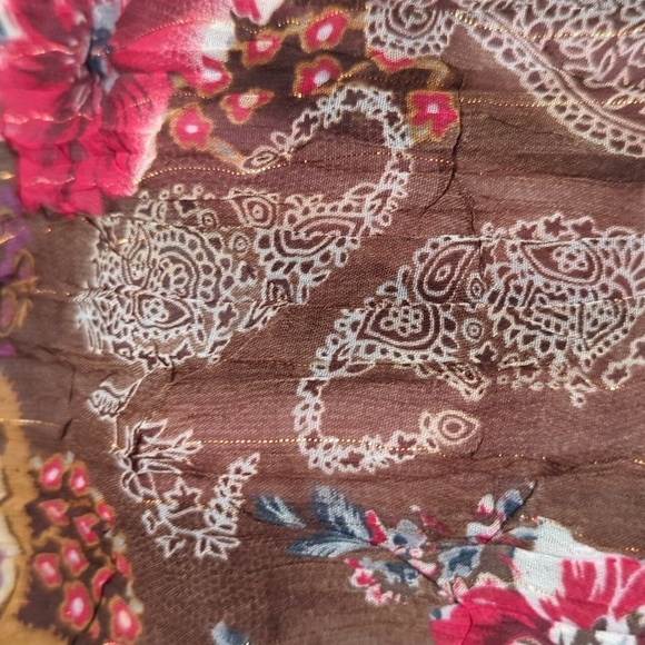 Zba Women's Long Sleeve Sheer Floral Blouse Size Medium NEW - Picture 7 of 10